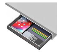 ZGHQHCDRH cassetto sotto la scrivania, Scatola portaoggetti a scomparsa autoadesiva for scrivania, vassoio sotto il cassetto della, cassetti estraibili fino a 37 cm, bianco, 17(Black 37cm)