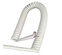 ZGHQHCDRH Cavo di alimentazione a molla retrattile quadrato a 2 nuclei da,5 mm Linea, metri 7, a spirale bianco nero for esterni(Wit,Stretch 3.75 meter)