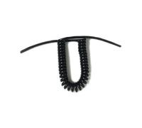 ZGHQHCDRH Cavo di alimentazione a molla retrattile quadrato a 2 nuclei da,5 mm Linea, metri 7, a spirale bianco nero for esterni(Black,Stretch 1.25 meter)