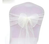 ZGHQHCDRH Cinturini per sedie, 25 Pezzi/Set Fodera for Sedia in Tessuto Tull di Organza Trasparente, Fascia for Fiocco, Decorazione for Banchetti for Feste di Nozze(Ivory)