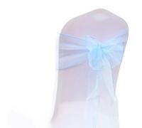ZGHQHCDRH Cinturini per sedie, 25 Pezzi/Set Fodera for Sedia in Tessuto Tull di Organza Trasparente, Fascia for Fiocco, Decorazione for Banchetti for Feste di Nozze(Light Blue)