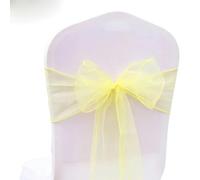ZGHQHCDRH Cinturini per sedie, 25 Pezzi/Set Fodera for Sedia in Tessuto Tull di Organza Trasparente, Fascia for Fiocco, Decorazione for Banchetti for Feste di Nozze(Yellow)