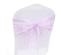 ZGHQHCDRH Cinturini per sedie, 25 Pezzi/Set Fodera for Sedia in Tessuto Tull di Organza Trasparente, Fascia for Fiocco, Decorazione for Banchetti for Feste di Nozze(Lavender)
