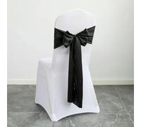 ZGHQHCDRH Cinturini per sedie, Verde Salvia, 24 Pezzi, 17 x 275 cm, fusti for sedie in Raso, Fiocchi, coprisedie, Nastri for Decorazioni for Feste, Banchetti Nuziali, Eventi(Black)