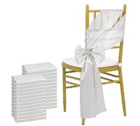 ZGHQHCDRH Cinturini per sedie, Verde Salvia, 24 Pezzi, 17 x 275 cm, fusti for sedie in Raso, Fiocchi, coprisedie, Nastri for Decorazioni for Feste, Banchetti Nuziali, Eventi(Silver)