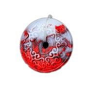 ZGHQHCDRH Ciondolo per collana in giada rossa naturale Feng Shui per donna, fibbia per la pace, fortuna colorata, autentico yoga