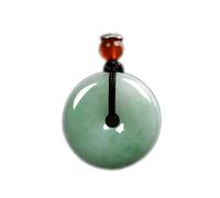 ZGHQHCDRH Ciondolo per collana in giada verde naturale Feng Shui per donna, autentica fibbia per la pace yoga