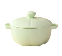 ZGHQHCDRH Ciotole in ceramica, Ciotola for noodle istantanei in ceramica, grande ciotola for ramen in con coperchio for supporto for telefono. for zuppa Pho/Udon/Miso, for profonda(Green)