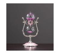 ZGHQHCDRH Clessidra, Decorazione del Vetro, Assistente Gestione Tempo, Clessidra in Metallo Vintage 15 Minuti / 30 60 Grande Orologio con Sabbia Antica Rotazione a 360°(Roze,30 Minutes)