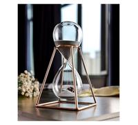 ZGHQHCDRH Clessidra, Decorazione in Vetro a Forma di Clessidra in Cristallo Trasparente, Regalo Creativo da 30 Minuti for la casa, scrivania, Decorazione dell'ufficio(Champagne Metal Frame)