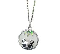 ZGHQHCDRH Collana, Collana alla Moda Orientale Sterling for Le Donne S925 Argento Sterling Fine Bella Panda Scintillante Girocollo Collana Delicata Gioielli Regalo for Ragazze Coppie
