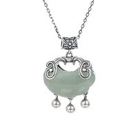 ZGHQHCDRH Collana, Collana alla Moda Orientale Sterling for Le Donne S925 Argento Sterling Fine Lock Sparkling Choker Collana Delicata Gioielli Regalo for Ragazze Coppie