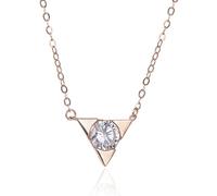 ZGHQHCDRH Collana, Collana fine Sterling for Donne S925 Argento Sterling Geometrico Triangolare zircone Delicato alla Moda Girocollo Collana Delicata Catena Regalo Gioielli for Le Sue Ragazze Coppie