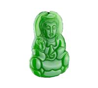 ZGHQHCDRH Collana con ciondolo Feng Shui verde scuro in giada naturale per le donne yoga Hetian Jade Pure Bottle Guanyin moda di buon auspicio