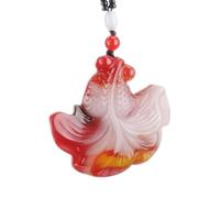 ZGHQHCDRH Collana con ciondolo in giada rossa naturale Feng Shui per donna, vera giada yoga, fortuna, pesce, moda, di buon auspicio