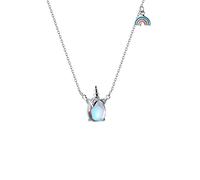 ZGHQHCDRH collana con cuore, Ciondolo opale scintillante unicorno sogno autunnale, collana arcobaleno in vero argento sterling 925, for regalo di gioielli da donna