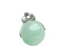 ZGHQHCDRH Collana con pendente in giada verde Feng Shui naturale per donna, autentica giadeite yoga Lutong S925