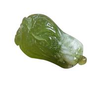 ZGHQHCDRH Collana con pendente in giada verde Feng Shui naturale per donne, autentico yoga, semi di ghiaccio, Pak Choi, moda di buon auspicio