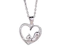 ZGHQHCDRH Collana da donna in argento, Collana carina sterling for donne S925 Argento Gatto impertinente Delicato Girocollo alla moda delicata Catena Regalo Gioielli for le sue ragazze Coppie