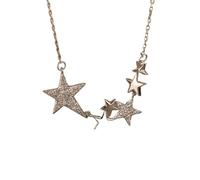 ZGHQHCDRH Collana da donna in argento, Collana con stella sterling for donna S925 Sterling Silver Star Zircone Dainty Trendy Choker delicata Catena Regalo Gioielli for le sue ragazze Coppie