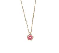 ZGHQHCDRH Collana da donna in argento, Collana dolce sterling for donne S925 Argento Rosa Fiore di pesca Delicato Girocollo alla moda delicata Catena Regalo Gioielli for le sue ragazze Coppie