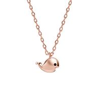 ZGHQHCDRH Collana da donna in argento, Collana in argento sterling S925 for donna con zirconi grazia animali carini piccola balena dorata Gioielli regalo for ragazze