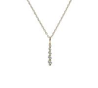 ZGHQHCDRH Collana da donna in argento, Collana placcata oro sterling for donna, argento S925 barra zircone delicato girocollo alla moda delicata catena regalo gioielli for le sue ragazze coppie
