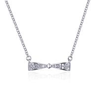 ZGHQHCDRH Collana da donna in argento, Collana raffinata for donna S925 Argento sterling Arco Zircone Delicato Trendy Girocollo delicata Catena Regalo Gioielli for le sue ragazze Coppie