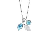 ZGHQHCDRH Collana da donna in argento, Collana raffinata for donna S925 Argento sterling Smalto Foglia Delicata Trendy Girocollo delicata Catena Regalo Gioielli for le sue ragazze Coppie