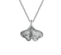 ZGHQHCDRH Collana da donna in argento, Collana retrò sterling for donna S925 Argento Foglie di ginkgo Delicato girocollo alla moda delicata Catena Regalo Gioielli for le sue ragazze Coppie
