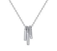 ZGHQHCDRH Collana da donna in argento, Collana semplice sterling for donna S925 Argento Zircone geometrico Delicato girocollo alla moda delicata Catena Regalo Gioielli for le sue ragazze Coppie