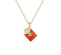 ZGHQHCDRH Collana da donna in argento, Collana vintage sterling for donna Argento S925 Agata Pacchetto rosso Delicato girocollo alla moda delicata Catena Regalo Gioielli for le sue ragazze Coppie