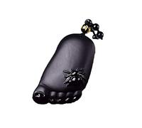 ZGHQHCDRH Collana in Ossidiana, Pietra di Ossidiana Nera Naturale intagliata Piede Buddha Ragno Il Contenuto del Ciondolo Fortunato è la Felicità Che benedice Collana Gioielli Moda