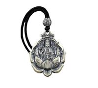 ZGHQHCDRH Collana vintage con ciondolo Guanyin Buddha Collana girocollo in corda nera con accessori