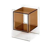 ZGHQHCDRH Comodino, Comodini for camera da letto con tavolino trasparente ripiano aperto, mini comò trasparenti piccoli comodini for mobili(Brown,46x40x55cm)