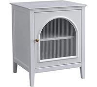 ZGHQHCDRH Comodino, Comodino di lusso leggero in legno massello bianco, semplice nero con anta, comodino in stile nordico(White Door Left)