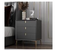 ZGHQHCDRH Comodino, Comodino in legno bianco, comodino leggero di lusso for camera da letto, moderno e semplice con 3 cassetti(Dark Gray)