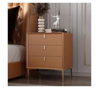 ZGHQHCDRH Comodino, Comodino in legno bianco, comodino leggero di lusso for camera da letto, moderno e semplice con 3 cassetti(Orange)