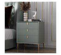 ZGHQHCDRH Comodino, Comodino in legno bianco, comodino leggero di lusso for camera da letto, moderno e semplice con 3 cassetti(Green)