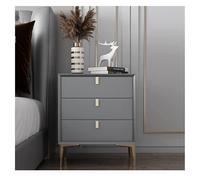 ZGHQHCDRH Comodino, Comodino in legno bianco, comodino leggero di lusso for camera da letto, moderno e semplice con 3 cassetti(Medium Gray)