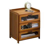 ZGHQHCDRH Comodino, Comodino in legno semplice con 3 cassetti portaoggetti visivi, piccolo comodino(Color1)