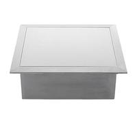 ZGHQHCDRH Coperchio per pattumiera, Coperchio dello scivolo dei rifiuti quadrato del bidone della spazzatura di tipo incorporato Acciaio inossidabile 304Mantieni i nascosti(Silver)