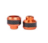 ZGHQHCDRH Copri Forcella Forcelle Moto 2 Pezzi di Protezione Universale per Ruote di motociclette, Protezioni Antiurto in Lega per Forcella Anteriore anticaduta, Assorbimento degli Urti(Orange)