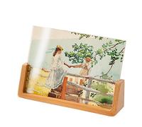 ZGHQHCDRH Cornici retrò, Cornice a Forma di U con Base in Legno, coperture in Vetro Acrilico ad Alta Definizione, Cornice da Tavolo, Cornice Verticale/Orizzontale