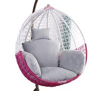 ZGHQHCDRH Cuscino per Sedia a Dondolo, Sedile for Sedia a Dondolo sospesa da Esterno Fodera for Cuscino for Sedia Amaca Grande Lavabile e addensata con poggiatesta e braccioli(Grey)