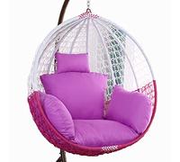 ZGHQHCDRH Cuscino per Sedia a Dondolo, Sedile for Sedia a Dondolo sospesa da Esterno Fodera for Cuscino for Sedia Amaca Grande Lavabile e addensata con poggiatesta e braccioli(Taro Purple)