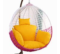 ZGHQHCDRH Cuscino per Sedia a Dondolo, Sedile for Sedia a Dondolo sospesa da Esterno Fodera for Cuscino for Sedia Amaca Grande Lavabile e addensata con poggiatesta e braccioli(Bright Yellow)