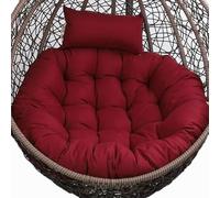 ZGHQHCDRH Cuscino per Sedia a Dondolo, Sostituzione del Cuscino da Esterno for Altalena sospesa, Solo Cuscino for Sedia Amaca sospesa Rotonda e Spessa, Cuscini for Sedia Lavabili(Wine Red)