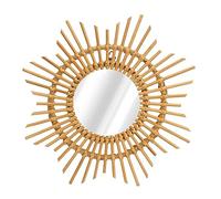 ZGHQHCDRH Decorazioni da Parete in Rattan per Interni, Specchio da Parete in Rattan, Specchio Trucco in Vimini Intrecciato a Mano, Appendere, Decorazione con Motivo a Raggi di Sole