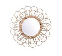 ZGHQHCDRH Decorazioni da Parete in Rattan per Interni, Specchio da Parete in Vimini, Specchio toeletta Innovativo in Stile Art Déco, Rotondo in Rattan for Soggiorno, Bagno, Decorazione